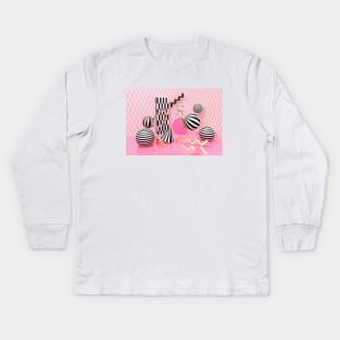 pink 3d Kids Long Sleeve T-Shirt